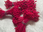 Vintage German Millinery Bundle Stamen Flower Pips Red Double Tips