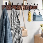 32 2   Large Coat Rack Wall Mount Coat Hooks Coat Hanger With 8 Metal Black Trip