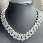 Real Miami Cuban Link Chain Iced Moissanite Solid 925 Sterling Silver Necklace