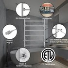 Electric Heated Rack Towel Warmer 6 Stainless Steel Bars Drying Rack Bathroom