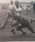 1940 s Action Football Photo 8 X 10 Reciever Being Tackled Rrp 876