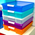 12x12 Stackable Storage Box Colors Plastic Organizer Container Bin Compact 5 Pcs