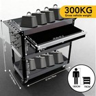 27 5 Inch 3 Tier Tool Cart With Drawers Pegboard Locking System 440lbs Load