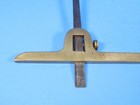 Showy Adjustable Depth Gauge Or Square W  Brass Frame   Set Screw