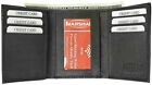 Real Leather Slim Wallets For Men Trifold Mens Wallet W  Id Window Rfid Blocking