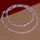 16  - 30  Mens Womens 925 Sterling Silver 4mm Figaro Link Chain Necklace  n153