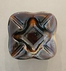 Imperial Glass End-o-day Root Beer Chocolate Brown Marbled Slag Square Ashtray