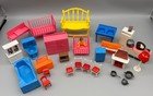 Dollhouse Furniture Lot 31 Pcs Hong Kong Miniatures Kitchen Bath Vintage Mpc