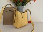 Nwt Coach Cal60 Hadley Mini Crossbody Bag In Refined Pebble Leather Yellow