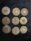 Lot Of 9 Los Angeles Transit Tokens   1 Control Bi-metal 1 Base Fare Metro Bus 