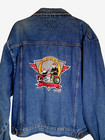 Vintage Rustler Denim Jacket Mens L  Shoebox Maxine Born To Be Rild Biker Patch