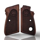 Zib Grips Fits Beretta   70   70s   71 Puma Brown Beech  Classic Checkered Logo