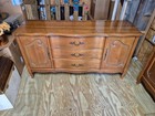 Mid Century Bassett Dining Set - Table  6 Chairs  Buffet  Hutch 