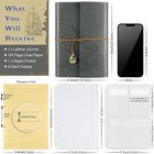 Leather Notebook Journal  Travel Journal With 2 Pockets  Vintage A5  Grey 
