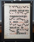 16th C Illuminated Manuscript Vellum Leaf Gregorian Chant Large Antiphonal Frame