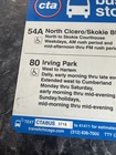 City Of Chicago Cta  Metal Sign 18 X 24 Bus Stop Double Sided Irving Park Cicero