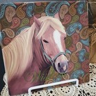 Beautiful Brown Ceramic Paisley Horse Decorative Plate Farmhouse Cracker Barrel