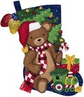 Felt Applique Christmas Stocking Kit  18  Teddy Bear
