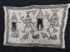Vintage African Korhogo Mud Cloth C  te D   ivoire Hand Painted Tribal Textile Rust