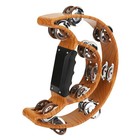 Double Row Handbell Tambourine Metal Jingles With Ergonomic Grip Xmas Present