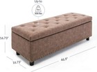 Storage Ottoman Tufted Ottoman W  Close Hinge Foot Rest Living Room Rustic Brown