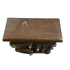 Vintage Oak Wood Dollhouse Miniature Ice Box Furniture Replica Doors Open Shelf