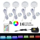4pcs Led Puck Lights Hard Wired Under Cabinet Lighting Kit Kitchen Counter Lamp