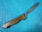 Antique Old Vintage Butcher Knife Wood Handle With Two Brass Pins- Tight