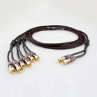 Pure Copper 4core Dual 2 Two Rca Male To Six 6 Rca Male Camplifier Speaker Cable