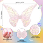 Sratte 4 Pcs Fairy Wings Girls Floral Crown Wand Ears Costume