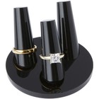 Plymor Black Acrylic Ring Display  3 On Round Base  3  W X 3  D X 1 75  H