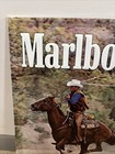 1981 Nos Marlboro Man Cowboy Metal Tin Cigarette Horse Western Sign 21 X 17 Ms1