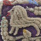 Antique Iroquois Large 9  Native American Beaded Pin Cushion W Rare Lion 