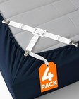 Bed Sheet Holders - Adjustable Elastic Fasteners With Metal Clips - Sheet Cli   