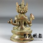 Collection Chinese Tibet Bronze Buddha Blessing Figure Statue Table Decoration