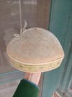 Rare Victorian Floral Rose Violets Celluloid Heart Pincushion Sewing Box