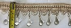 3 5    Tear Drop Beaded Trim Fringe Gimp Top Sold By The Yard Ivory Cream