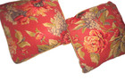 Vintage Croscill Serena Sienna Purple Gold Green Floral  2  Throw Pillows Set