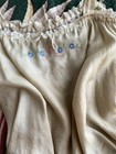 Antique 1920s Pongee Silk Camisole Top Corset Cover Embroidered Flowers Sz Small