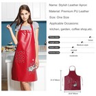 Pu Kitchen Oil And Waterproof Aprons For Women With Pocket For Cooking Washin   
