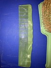 Vintage Vanity Set Mirror Hair Brush And Comb Tiel mint Green Pearl Backing