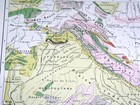 1925 Vintage Geological Map Of India Pakistan Himalaya Deccan Plateau Tibet