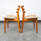 Mid Century Danish Modern Dining Chairs Pair Poul Volther Ladder Back Beech Two