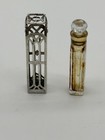 Antique Art Deco Sterling Silver Cage With Glass Perfume Bottle