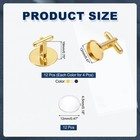 14mm Brass Blank Cufflink Kit-12pcs silver Tone gold Tone gray Black 