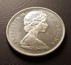 1967 Canada 50 Cents Elizabeth Ii Silver Half Dollar Coin Fifty Cent