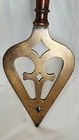 Solid Brass Heart Shaped Footed Trivet Fireplace Hearth Primitive