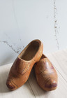 Vintage Dutch Hand Carved Wooden Clogs Large Folk Art Decor 13 Inch
