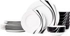 18 Piece Dinnerware Set  Plates  Dishes And Bowls  Serves 6  Swirl Pattern