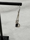 New Black Onyx 925 Sterling Silver Earrings Pierced Dangle Hang Drop Articulated